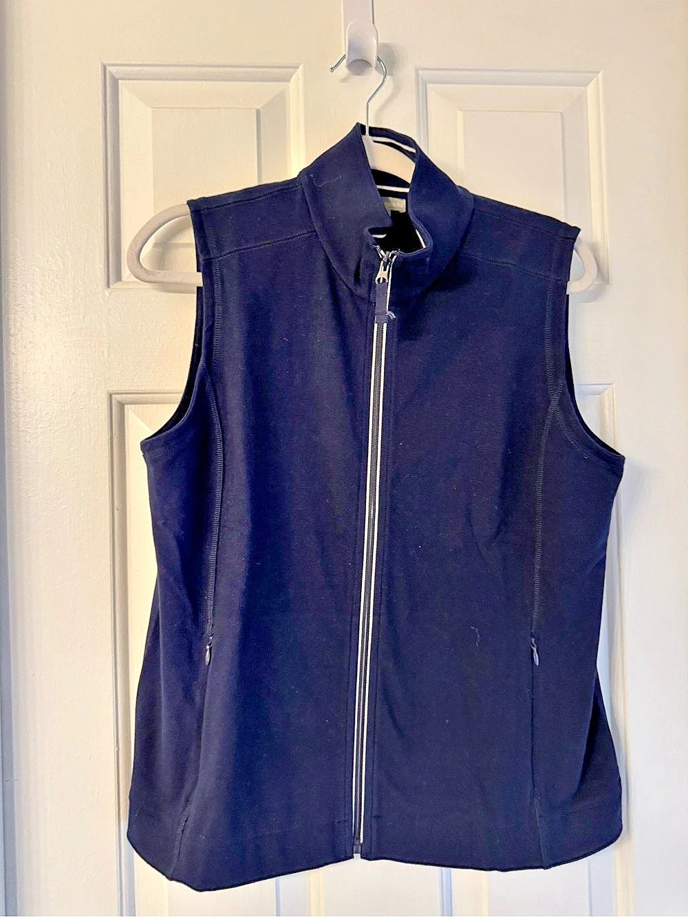 T by Talbots Women's Cotton Vest in Navy Size Medium Like New